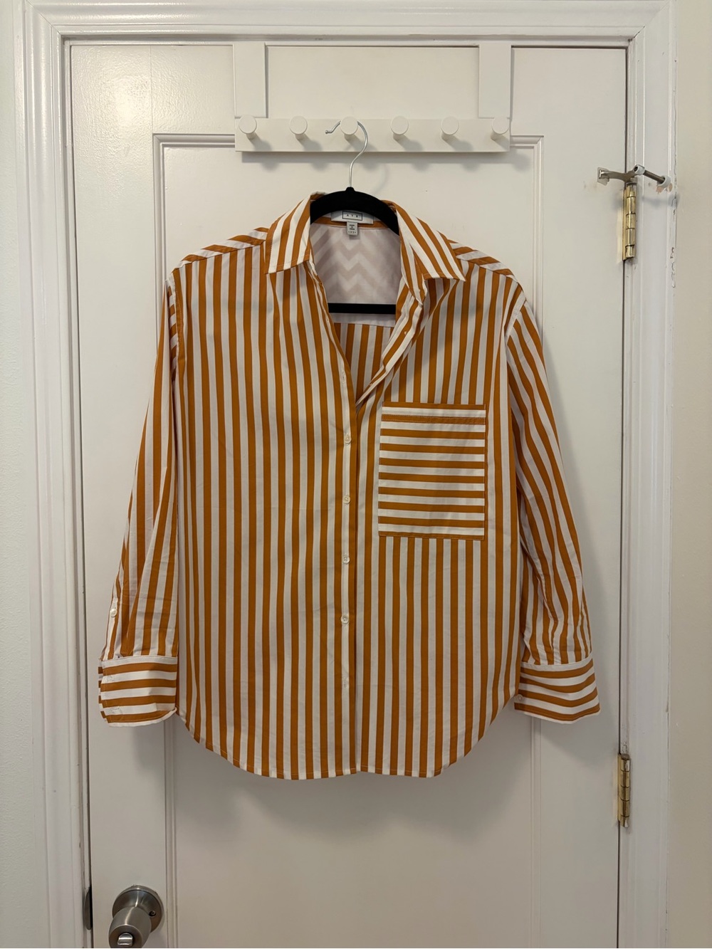AYR Mustard and White Striped Button-Down Shirt